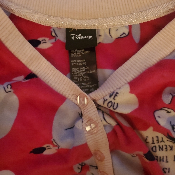 DISNEY Eeyore Weekend I Love You lounge sleepwear pajama set size L - Picture 7 of 7